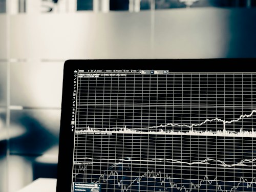 Financial chart on a laptop screen