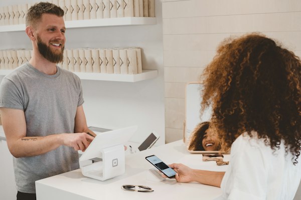 Card payments at a business counter